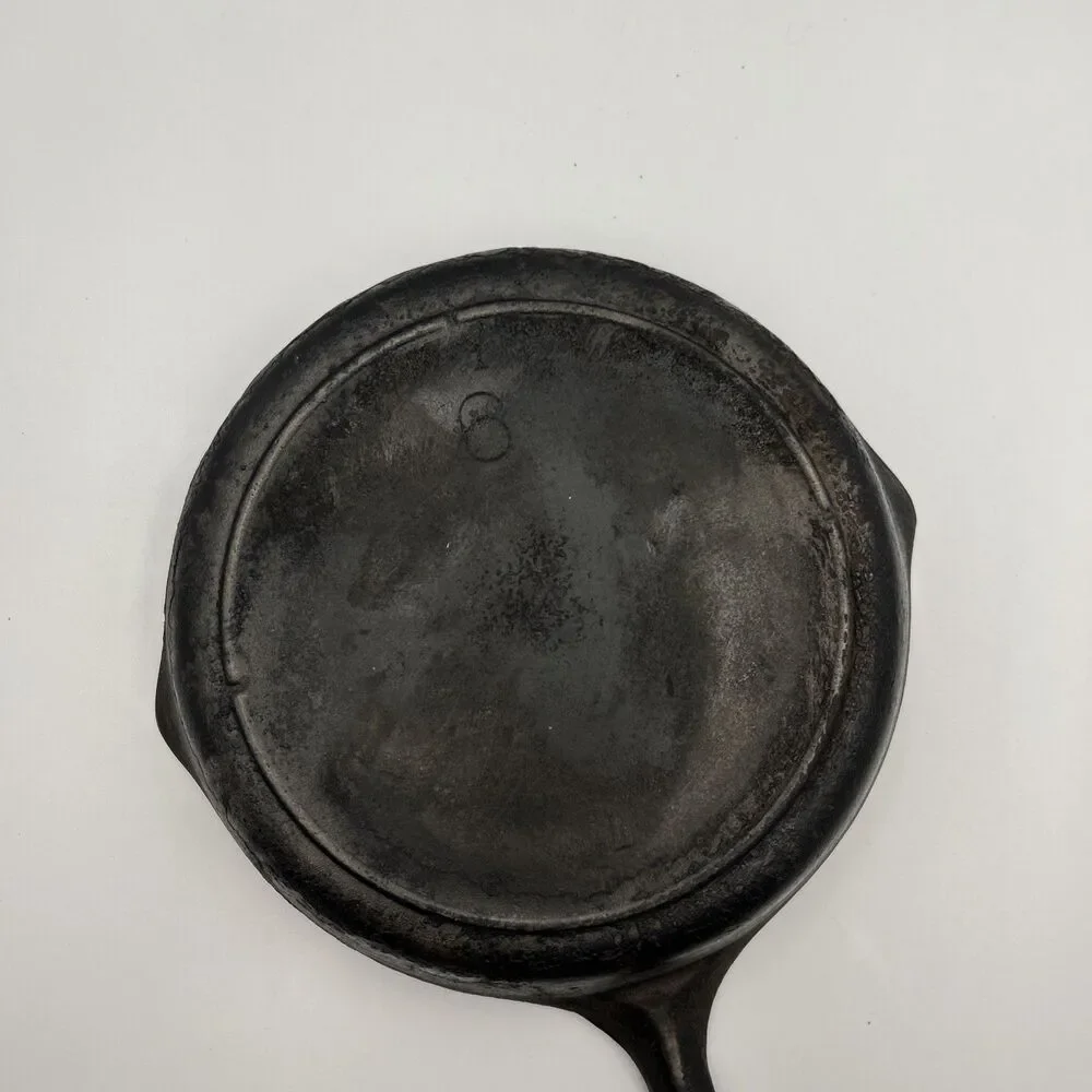 Vintage Lodge No. 6 Cast Iron Skillet 3-Notch Heat Ring Restored & Seasoned USA